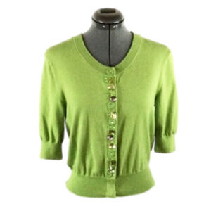 Apt 9  Beautiful Bright Like Green Cardigan Sweater with Bling Buttons Size S